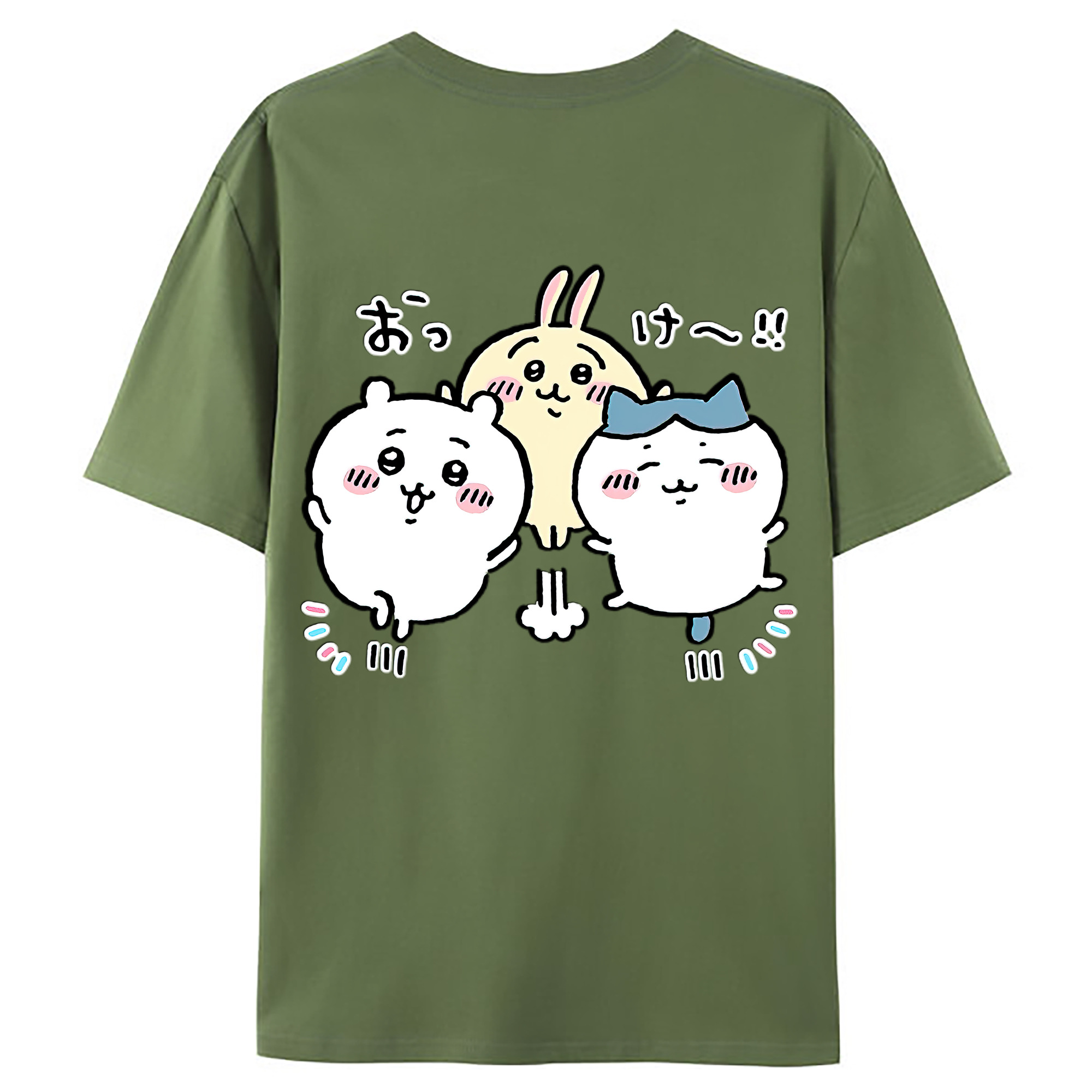 （画像用） ちいかわ ちいかわ Chii-kawa chiikawa 綿100％ メンズ半袖Tシャツ（バックプリント） 通気性